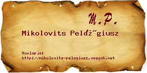 Mikolovits Pelágiusz névjegykártya